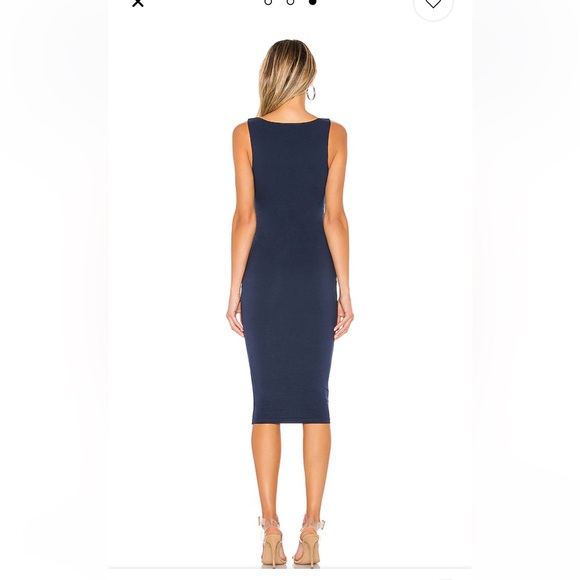 Carlina Square Neck Dress in Navy Blue - Picture 3 of 7